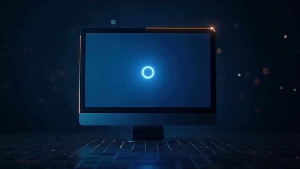 Monitor luminoso che mostra un campo di colore solido con un piccolo punto scuro di pixel morto evidenziato