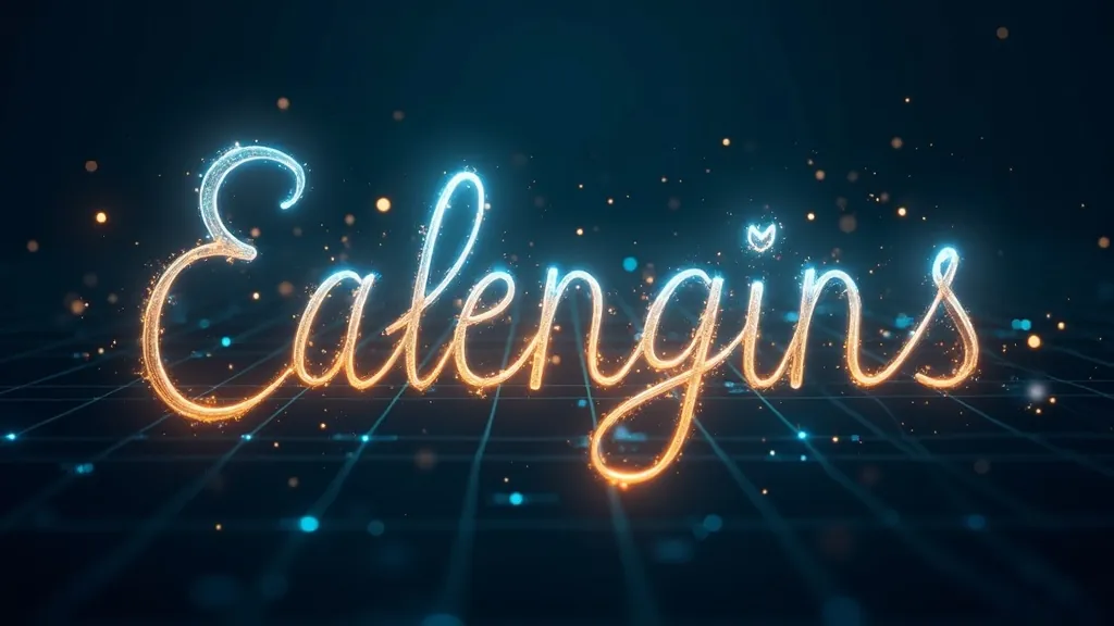 Forme di glifi Unicode decorativi luminosi e scintille dorate sparse su uno sfondo indaco scuro, illustrazione di un generatore di testo stilizzato per i social media