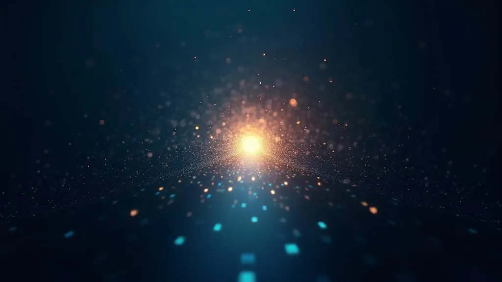 Una foto grande che si comprime in un file piccolo con una griglia di pixel luminosa