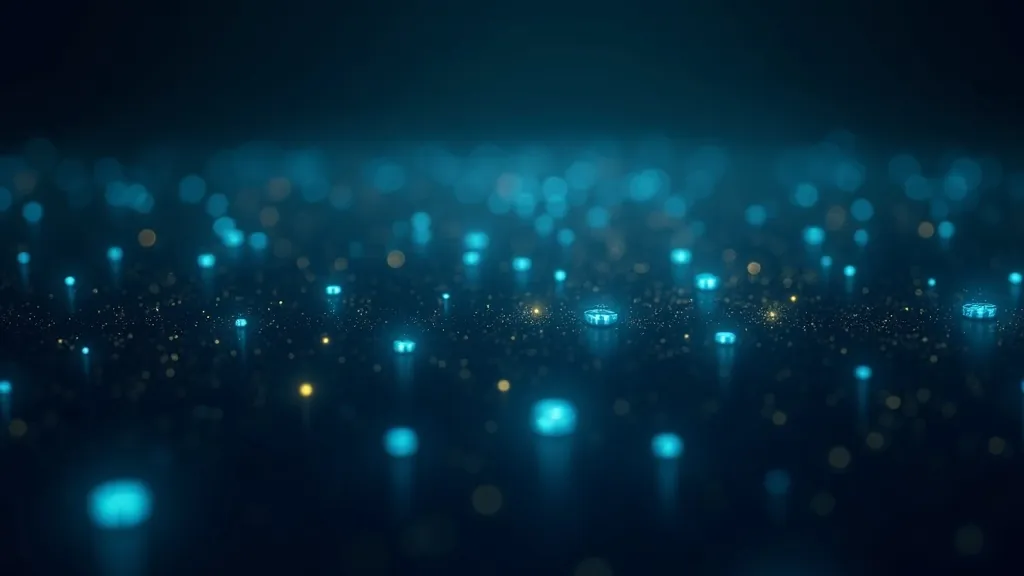 Innumerevoli chiavi luminose distinte che fluttuano in un vasto spazio scuro senza duplicati, con accenti ciano e dorati